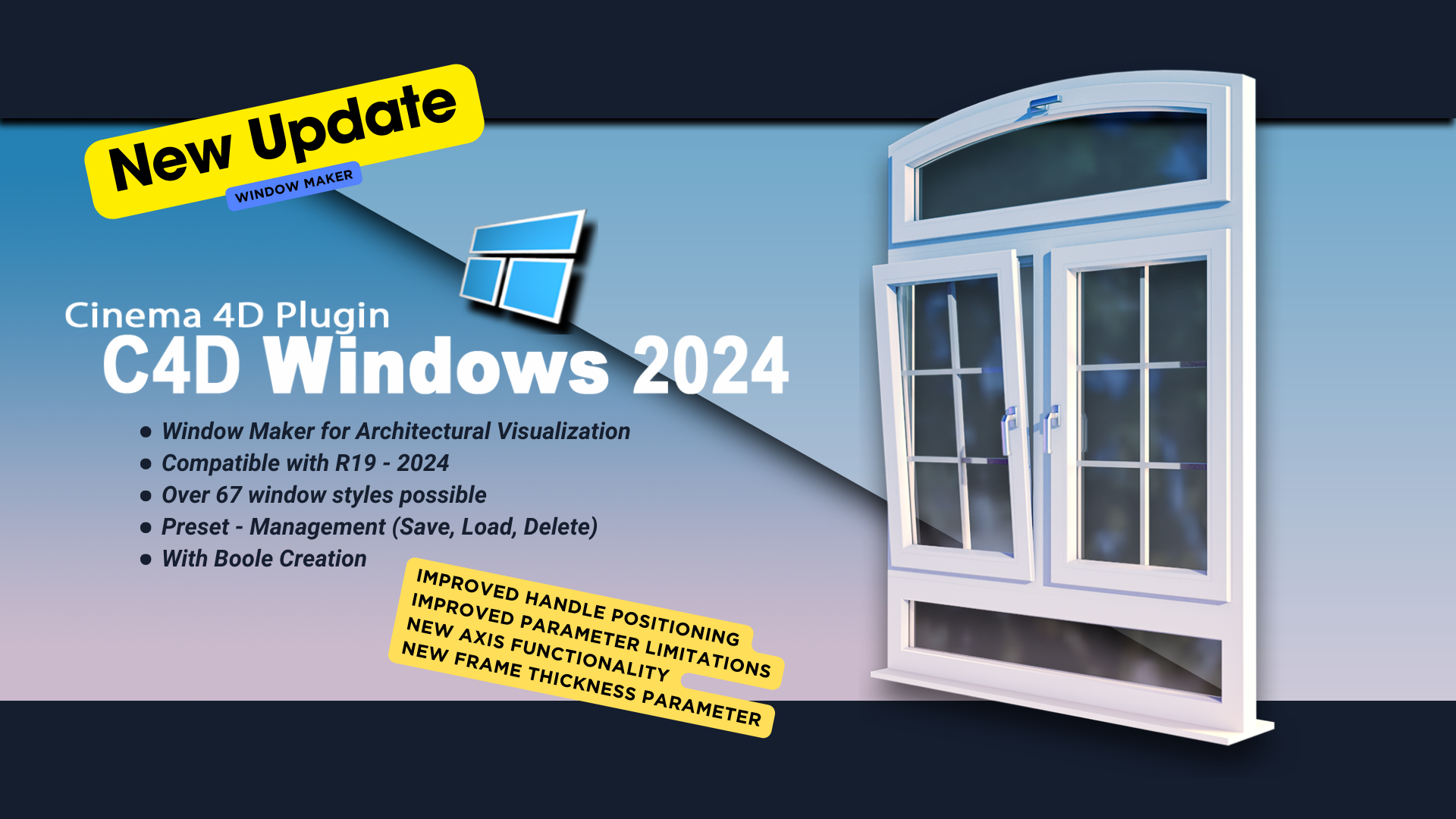 Cover Image for the Windows 2024 plugin for Cinema 4D