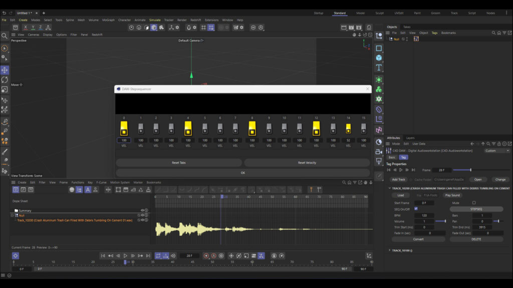 Audioworkstation Stepsequenzer view