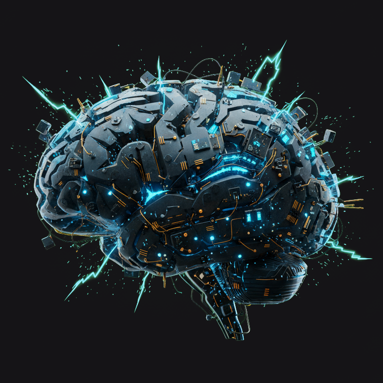 logo of a futuristic brain